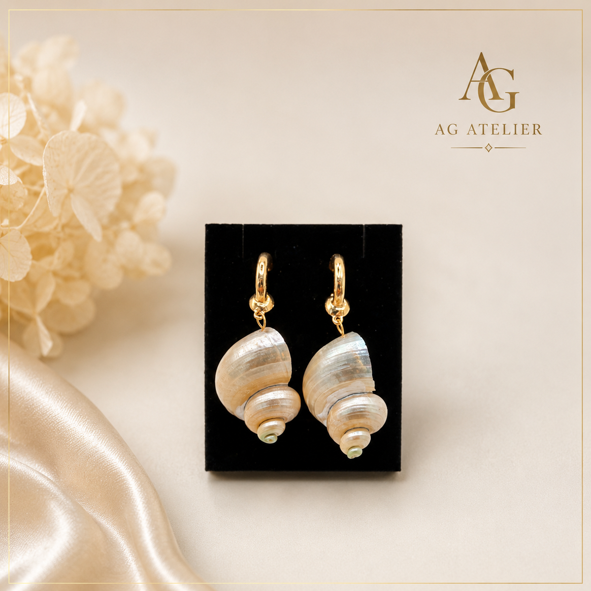 Blush Seashell Elegance Earrings