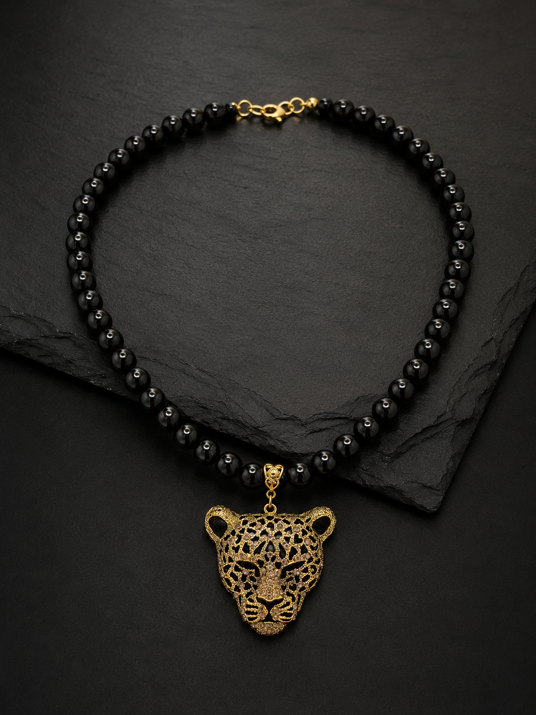 Onyx Leopard Necklace - AG Atelier