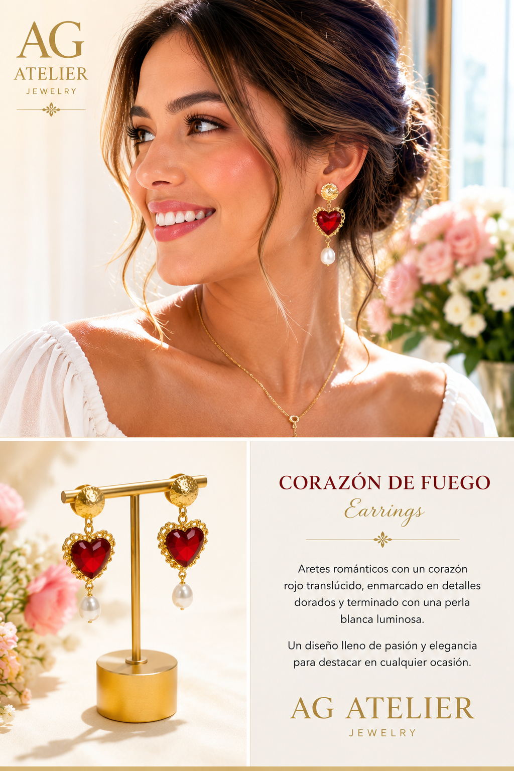 Corazón de Fuego Earrings - AG Atelier