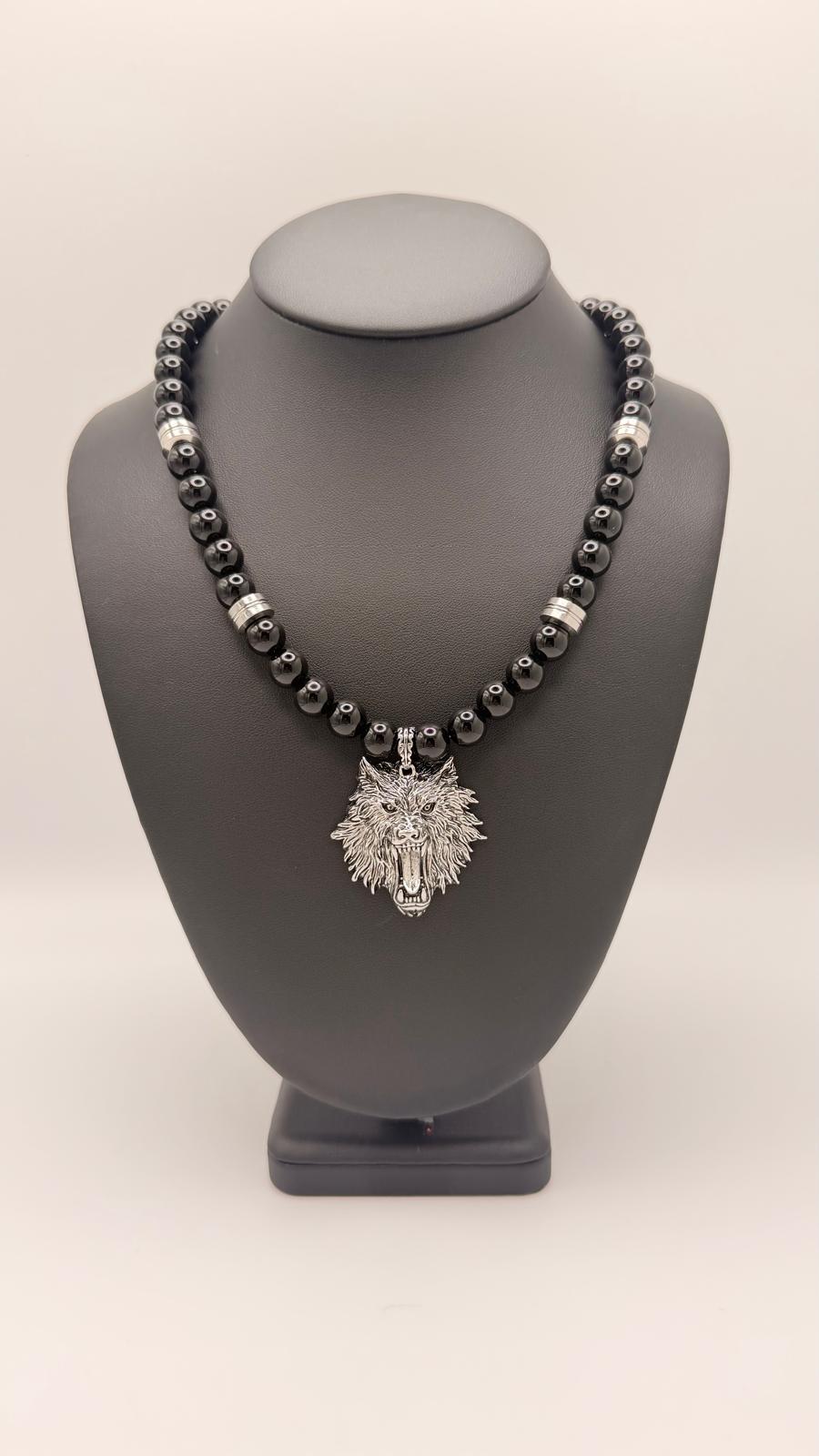 El Tigre Black Onyx & Green Jade Necklace and Bracelet Set