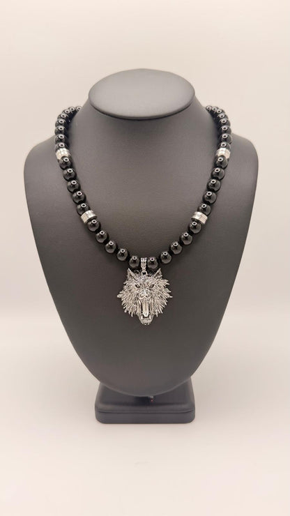El Tigre Black Onyx & Green Jade Necklace and Bracelet Set