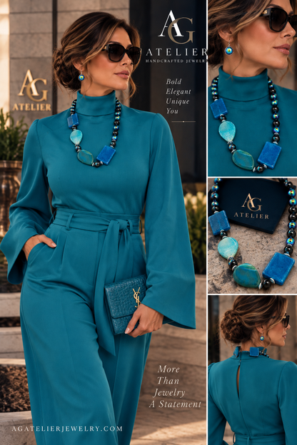 Iridescent Blue Necklace
