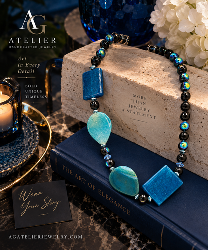 Iridescent Blue Necklace