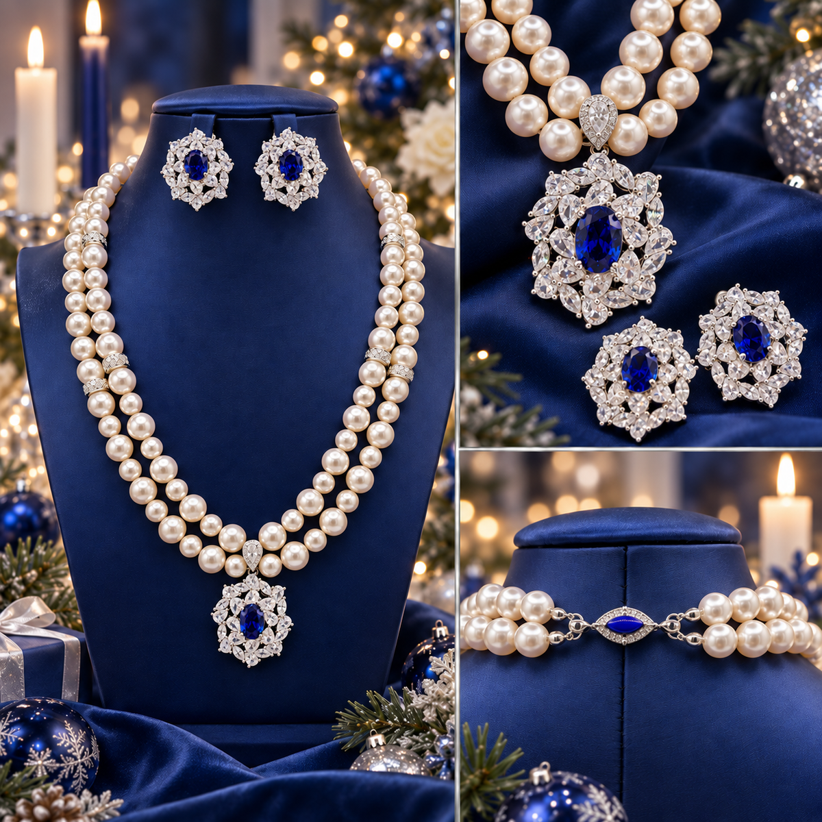 Sapphire Pearl Elegance Necklace.