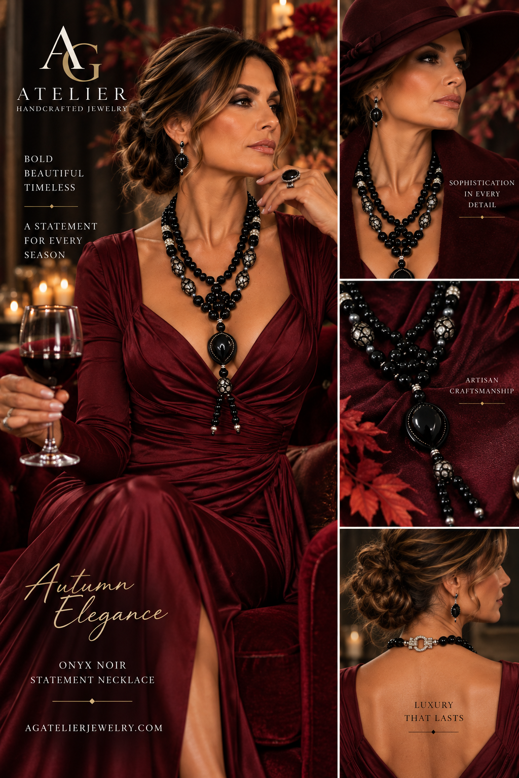 Onyx Noir Statement Necklace