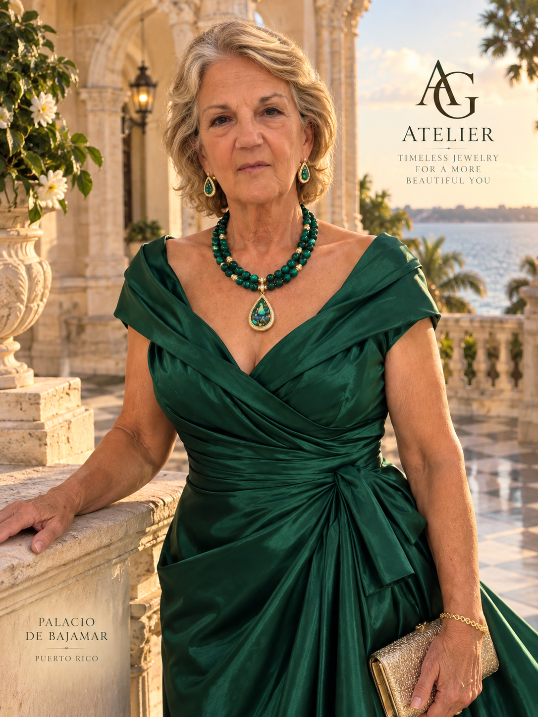 Caridad Emerald Necklace & Earrings Set