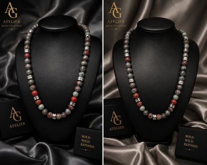 African Bloodstone Reserve Necklace - AG Atelier Men's Collection