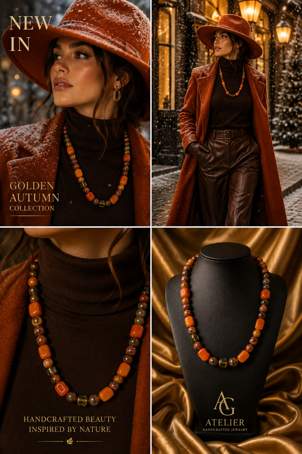 Tierra Canela Necklace - collage - Golden Autumn Collection