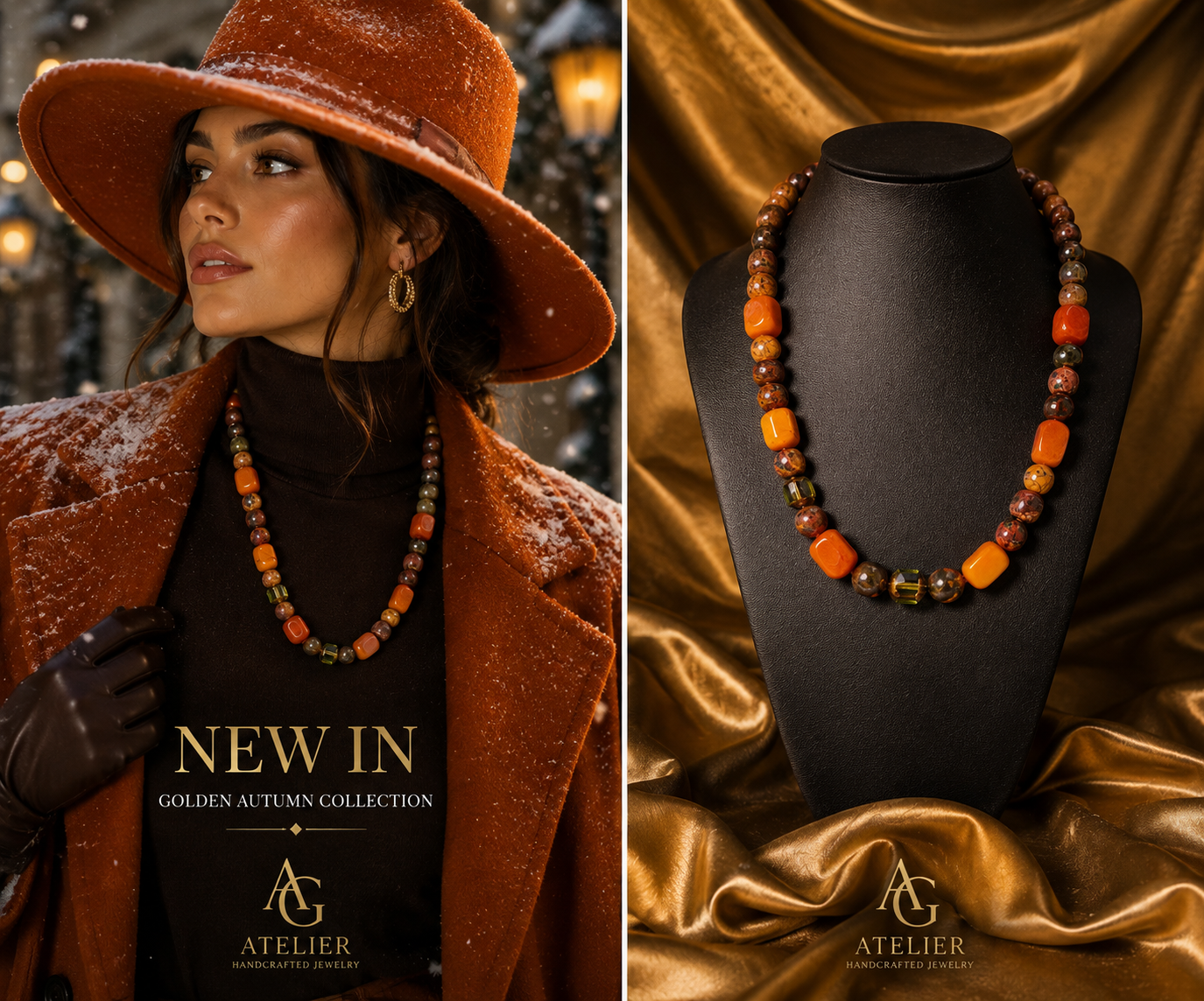 Tierra Canela Necklace - modelo nieve - Golden Autumn Collection