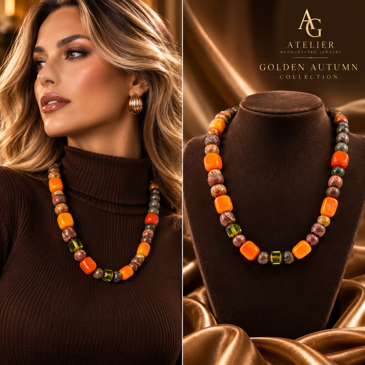 Tierra Canela Necklace - modelo - Golden Autumn Collection