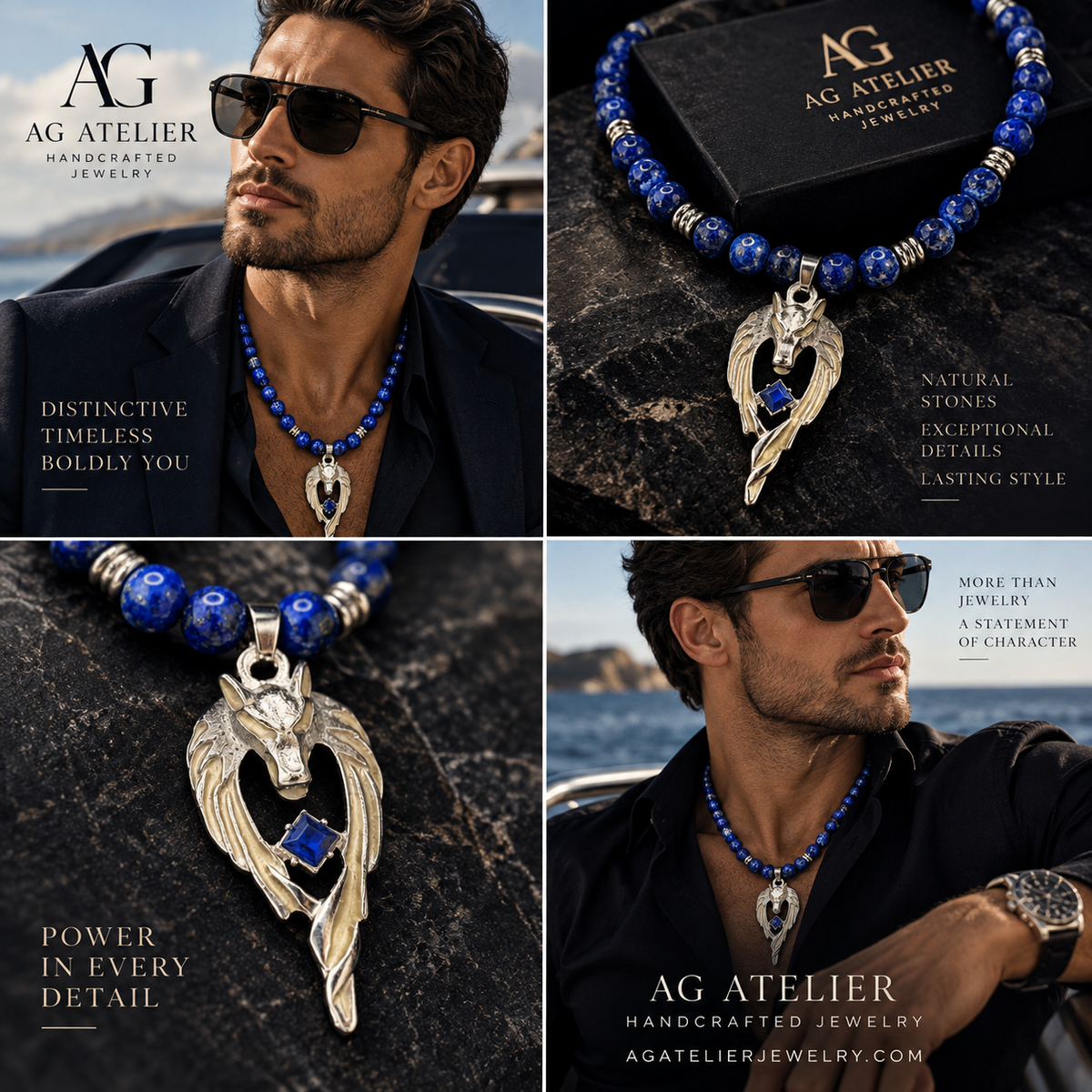 Blue Griffin Necklace - Editorial AG Atelier