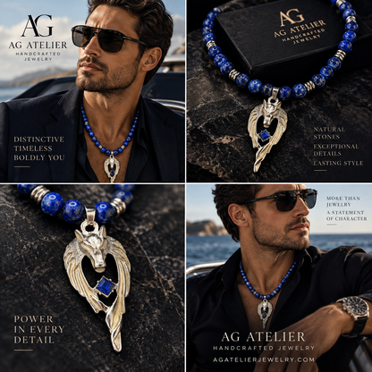 Blue Griffin Necklace - Editorial AG Atelier