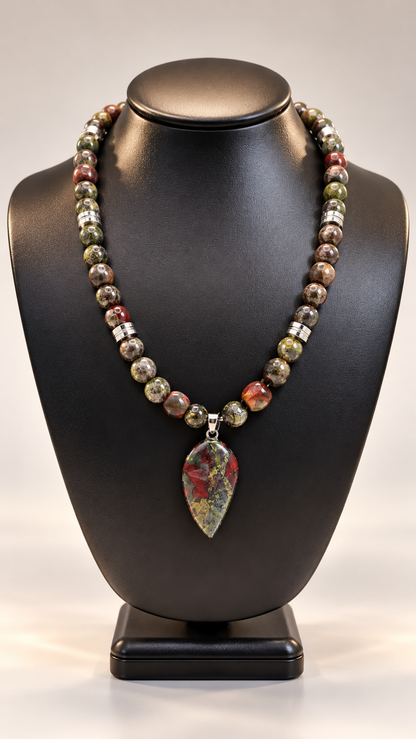 Sacred Earth Men's Dragon Blood Jasper Necklace