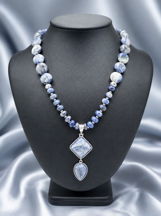 Sapphire Mist Statement Necklace