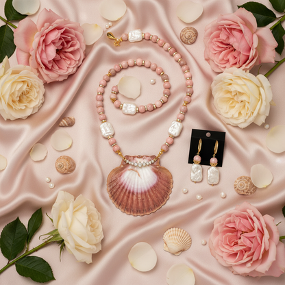 Blush Seashell flat lay