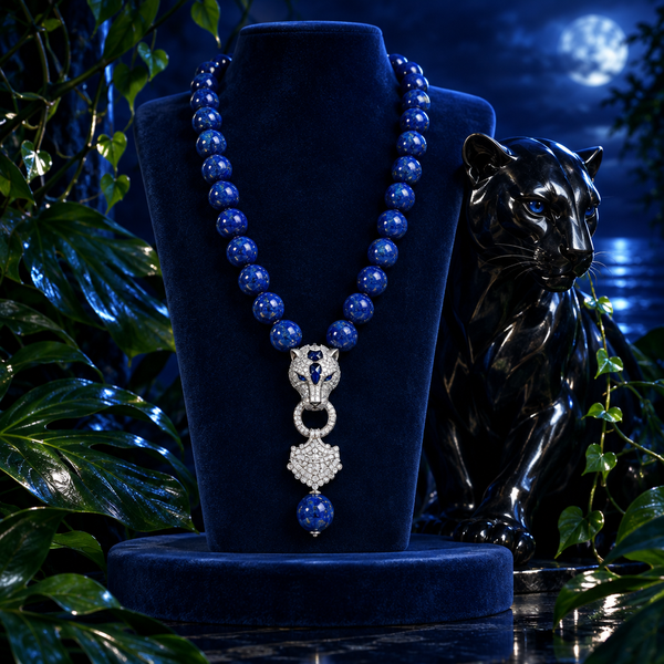 Lapis Panther Necklace