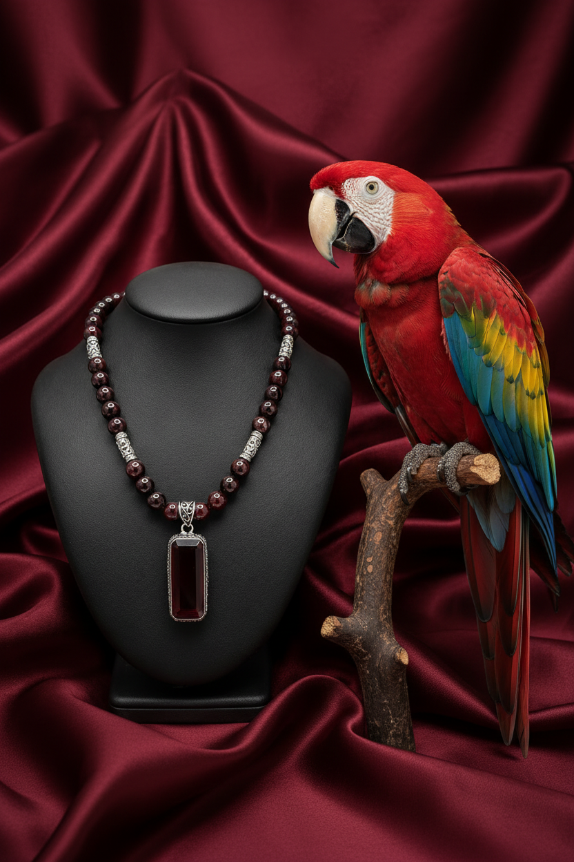 Collar con pájaro al lado