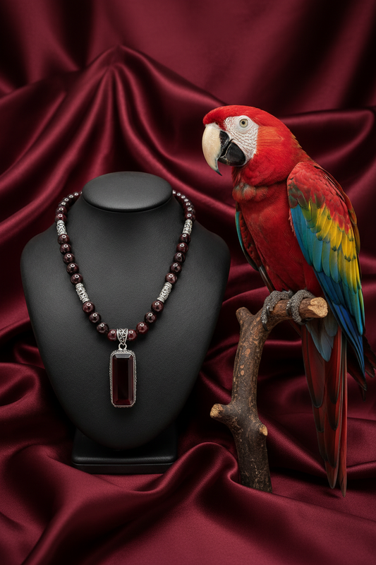 Collar con pájaro al lado