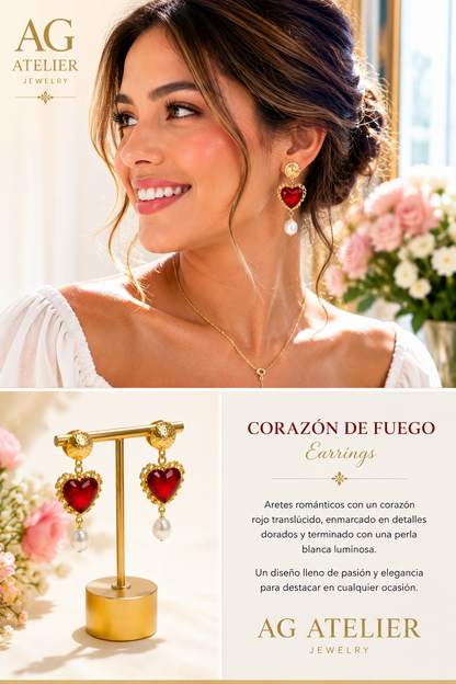 Corazón de Fuego Earrings - AG Atelier