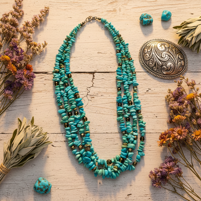 Flat lay Turquoise Cascade